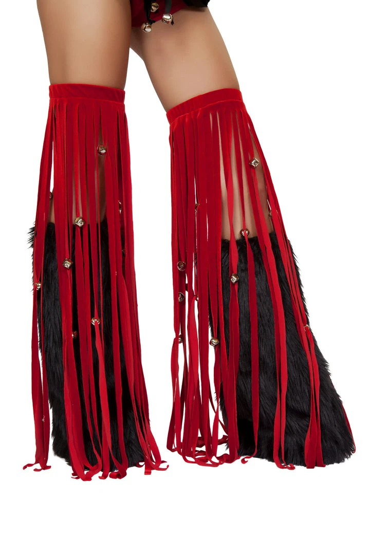 J Valentine Pants 1038 - Black Velvet Fringe Leggings With Bells 3 J Valentine Pants 1038 - Black Velvet Fringe Leggings With Bells