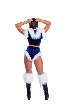 J-Valentine, Inc BOTTOMS CH301 - Fur Trimmed High-Waist Belted Short