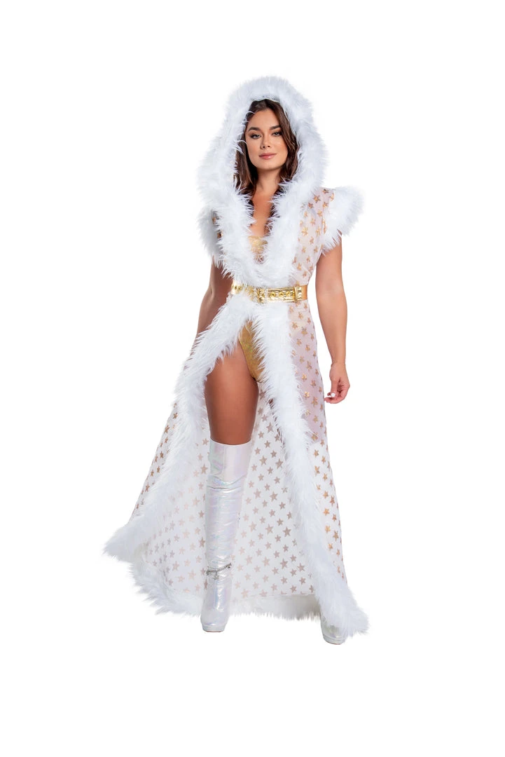 J-Valentine, Inc CH305 - Fur Trimmed Sequin Mesh Hooded Duster OUTERWEAR 3 J-Valentine, Inc CH305 - Fur Trimmed Sequin Mesh Hooded Duster OUTERWEAR