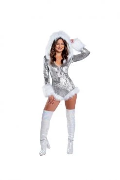 J-Valentine, Inc CH310 - Fur Trimmed Hooded Romper BOTTOMS