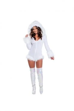 J-Valentine, Inc CH310 - Fur Trimmed Hooded Romper BOTTOMS