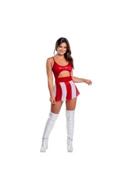 J-Valentine, Inc CH336 - Candy Cane Mesh Skater Skirt