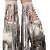 J-Valentine Catalog CS218 - Silver Indian Beaded Fringe Leggings