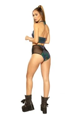 J Valentine FF105 - DIAMOND HIGH-WAIST SHORT BOTTOMS