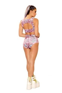 J Valentine FF150 - SEQUIN EMBROIDERED HIGH-WAIST SHORT