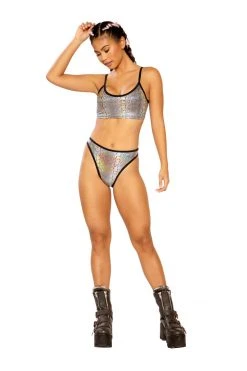 J Valentine FF264 - METALLIC HIGH-WAIST BOTTOM BOTTOMS