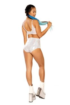 J Valentine FF265 - HOLOGRAPHIC HIGH-WAIST SHORT BOTTOMS