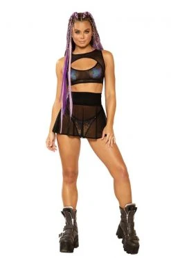 J-Valentine, Inc BOTTOMS FF336 - Mesh Skater Skirt
