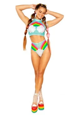 J-Valentine, Inc FF539 - Rainbow & Clouds Short BOTTOMS