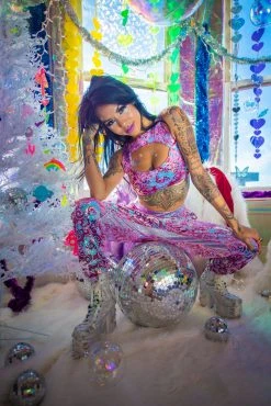 J-Valentine, Inc Pants FF570 - Sequin Velvet Joggers