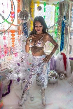 J-Valentine, Inc Pants FF570 - Sequin Velvet Joggers