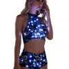J Valentine FF863 - Light-Up Sequin Mesh Top