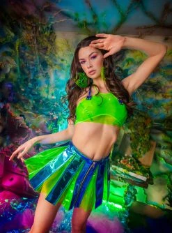 J-Valentine, Inc FR122 - Wavelenght Mesh Chocker Top TOPS