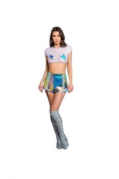 J-Valentine, Inc FR123 - Lace-Up Vinyl Skirt Skirts