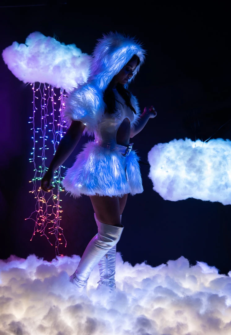 J-Valentine, Inc FR151 - Light-Up Faux Fur Belted Skirt BOTTOMS 8 J-Valentine, Inc FR151 - Light-Up Faux Fur Belted Skirt BOTTOMS