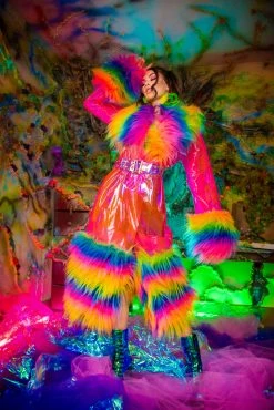 J-Valentine, Inc Jackets | Coats FR158 - Rainbow Vibrations Trench With Sour Candy Belt