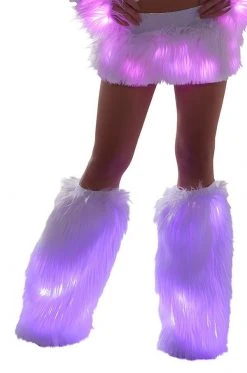 J-Valentine, Inc OUTERWEAR FF429 - Faux Fur Light-Up Legwarmers
