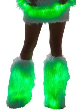 J-Valentine, Inc OUTERWEAR FF429 - Faux Fur Light-Up Legwarmers