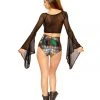 J Valentine FF265 - HOLOGRAPHIC HIGH-WAIST SHORT BOTTOMS